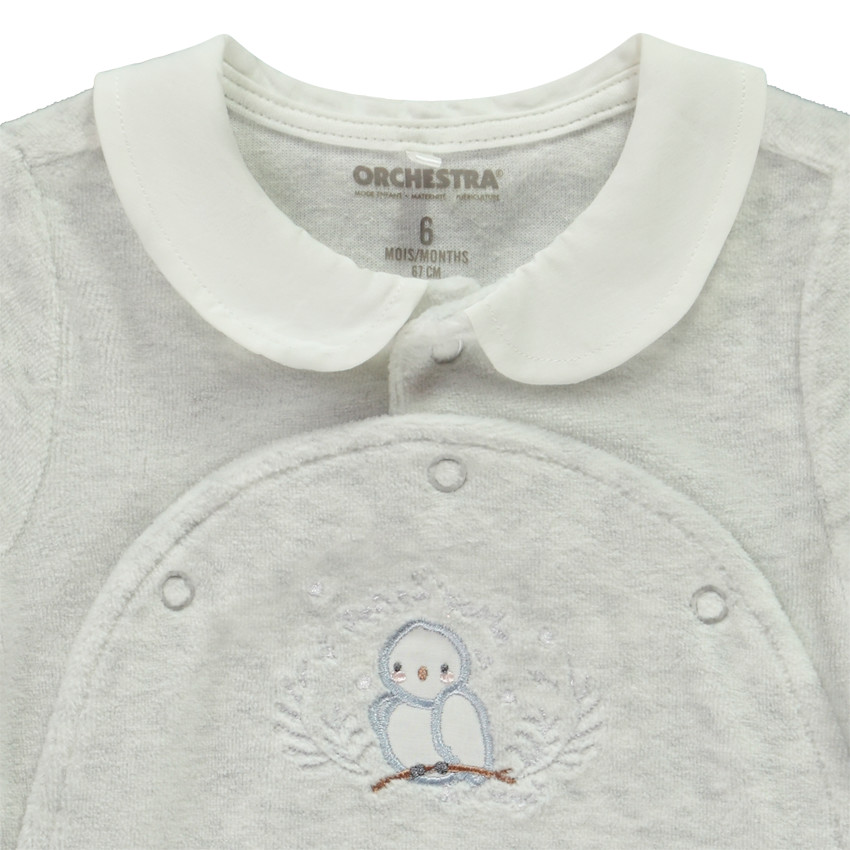 Pyjama in fluweel met Claudine kraag voor meisjes 