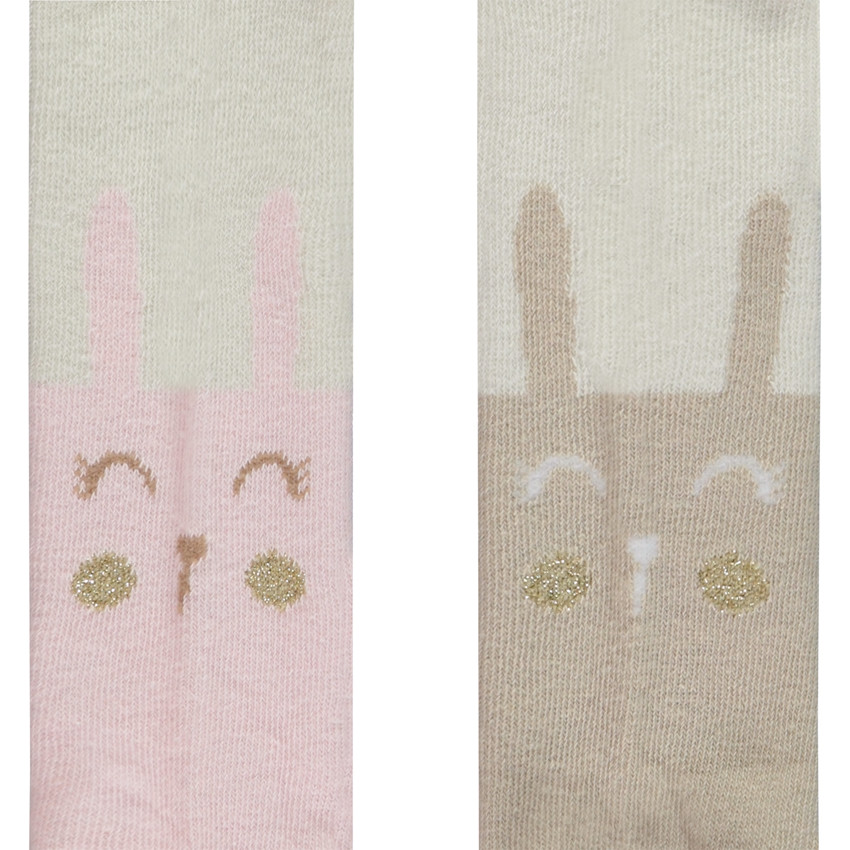 Lot de 2 collants épais motif lapin pour bébé fille 