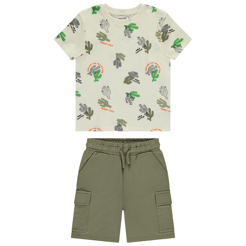 2-delige set met cactusprint t-shirt voor jongens 