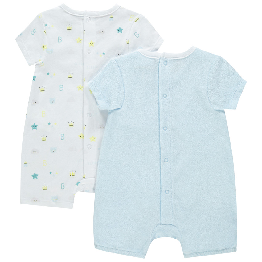 Lot de 2 combinaisons courtes à motifs oursons 