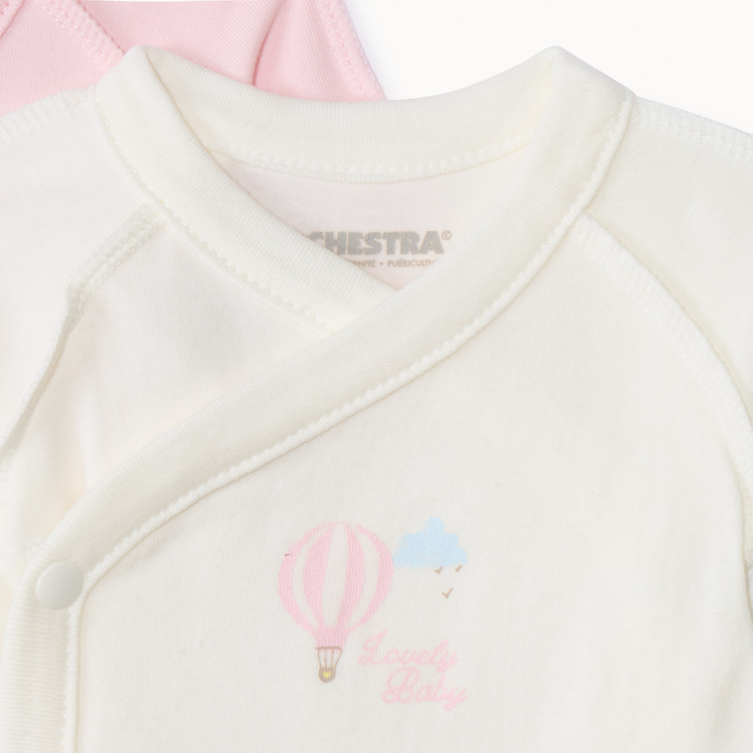 Set van 5 bodies met lange mouwen in fantasie voor prematuur meisje 