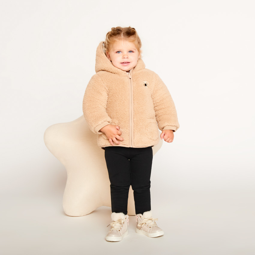 Veste sherpa réversible à capuche pour bébé fille 