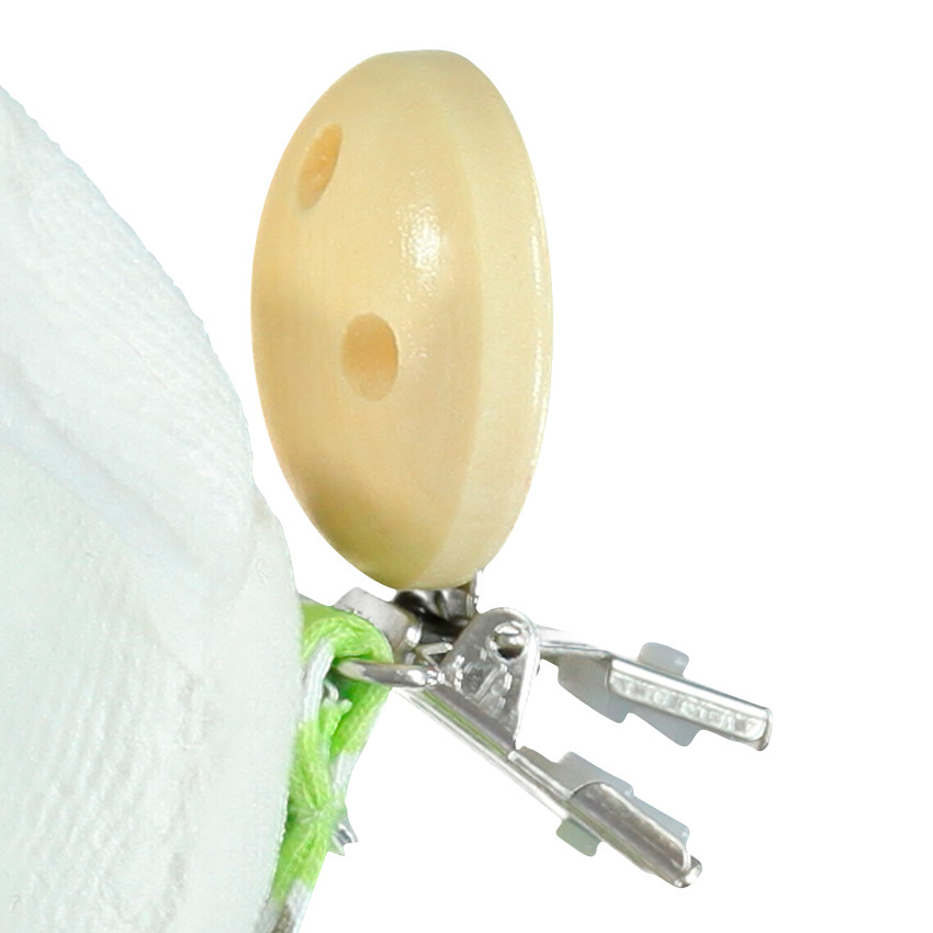 Attache-tétine lapin en velours 
