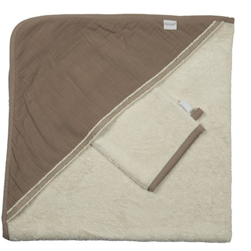 Cape de bain + gant Chocolate 