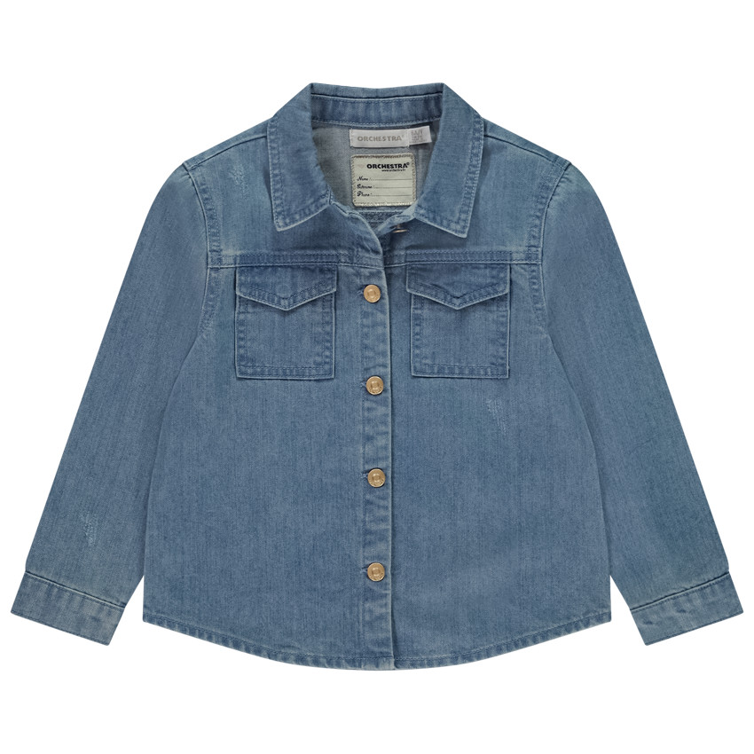 Overhemd in jeans used effect voor meisjes 