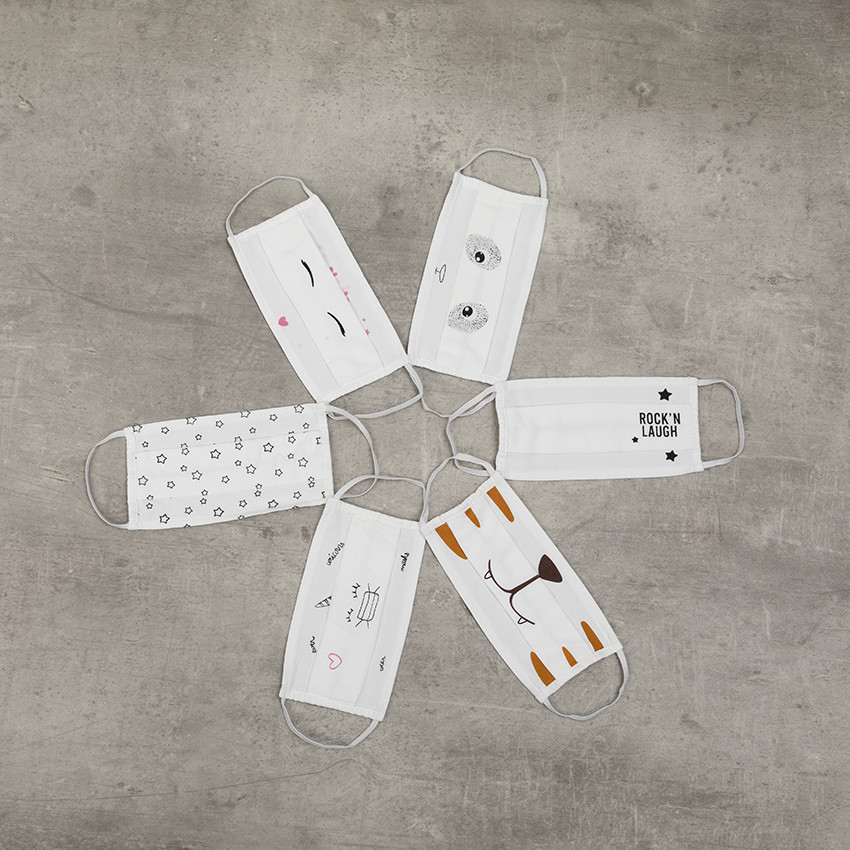 Lot de 2 Masques tissus enfant AFNOR motif licorne 