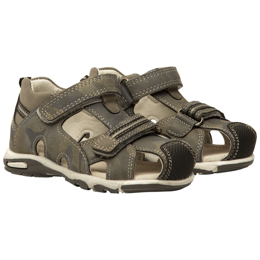 Sandalen met klittenband in camouflageprint voor babyjongen 