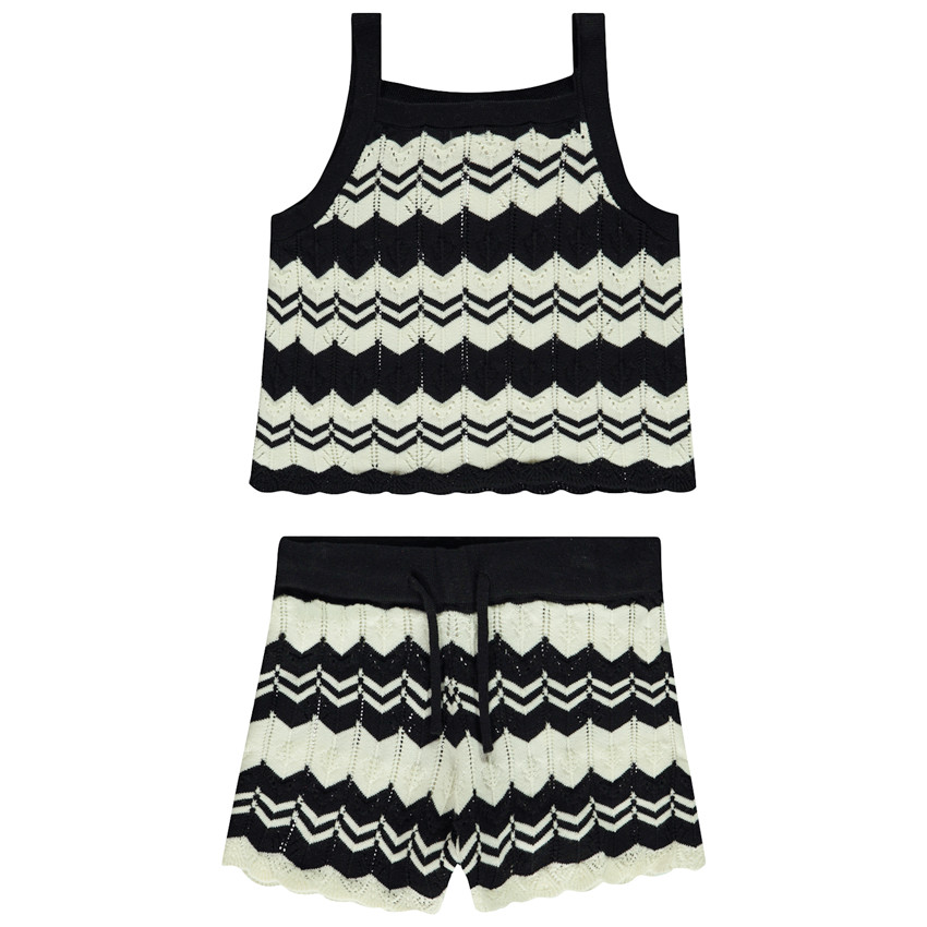 Ensemble Débardeur + short en crochet fantaisie pour fille 