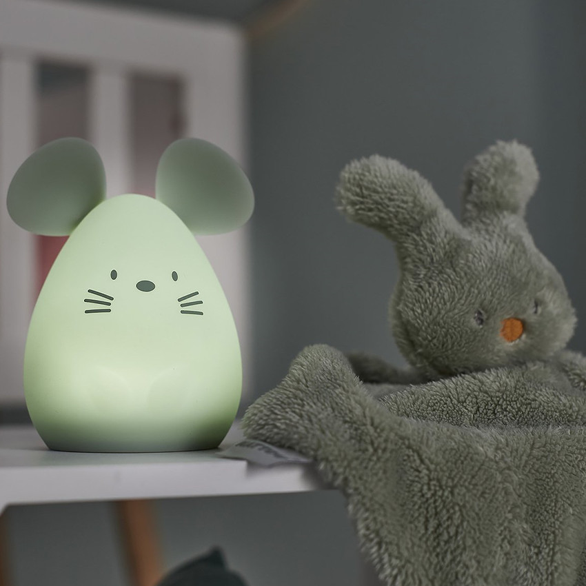 Veilleuse - Souris - Silicone - Vert - 11 cm 
