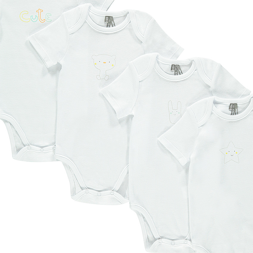 Set van 7 rompertjes met fantasie 