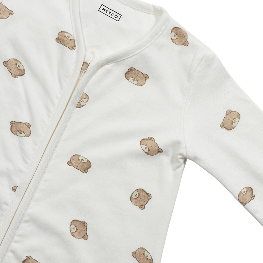 Slaapzak met vaste mouwen jersey Bear - Multicolor - 70 cm 