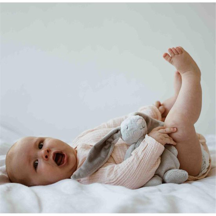 Peluche Mini Bunny avec granules sensoriels Bleu/Gris 