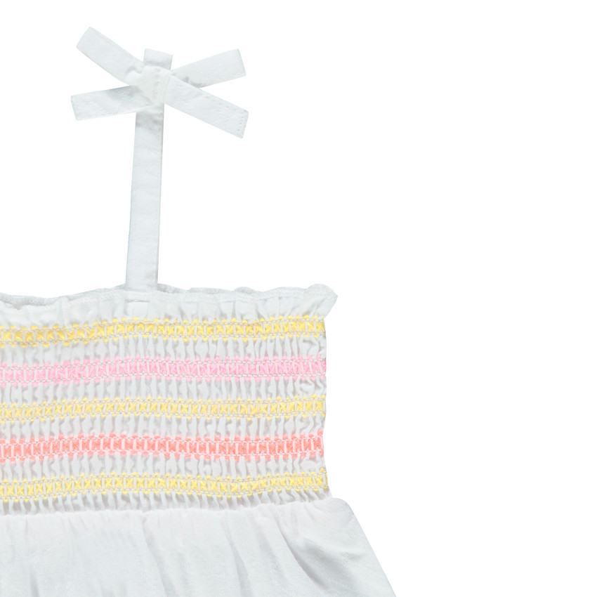 Tuniek met strikjes en geborduurde fruitjes 