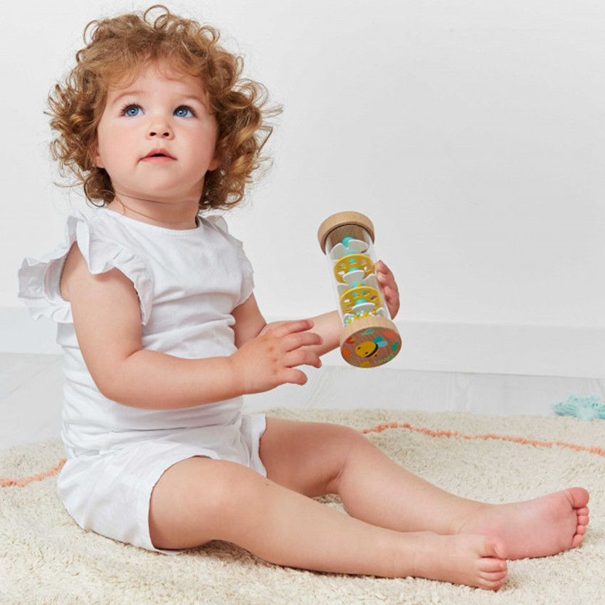 Bâton de pluie transparent en bois 
