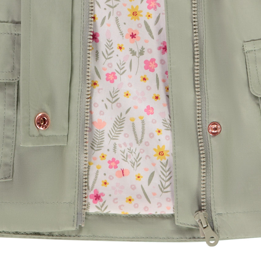 Parka met kap van stof met zakken voor baby meisje 