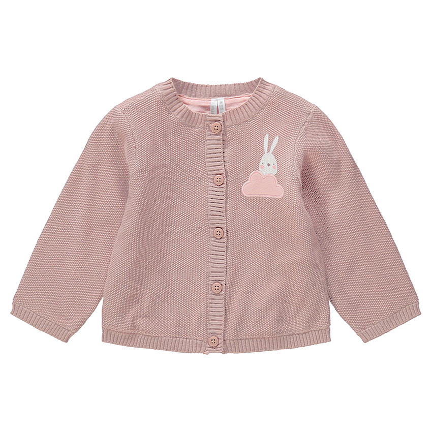 Gilet en maille doublé jersey avec nuage brodé 