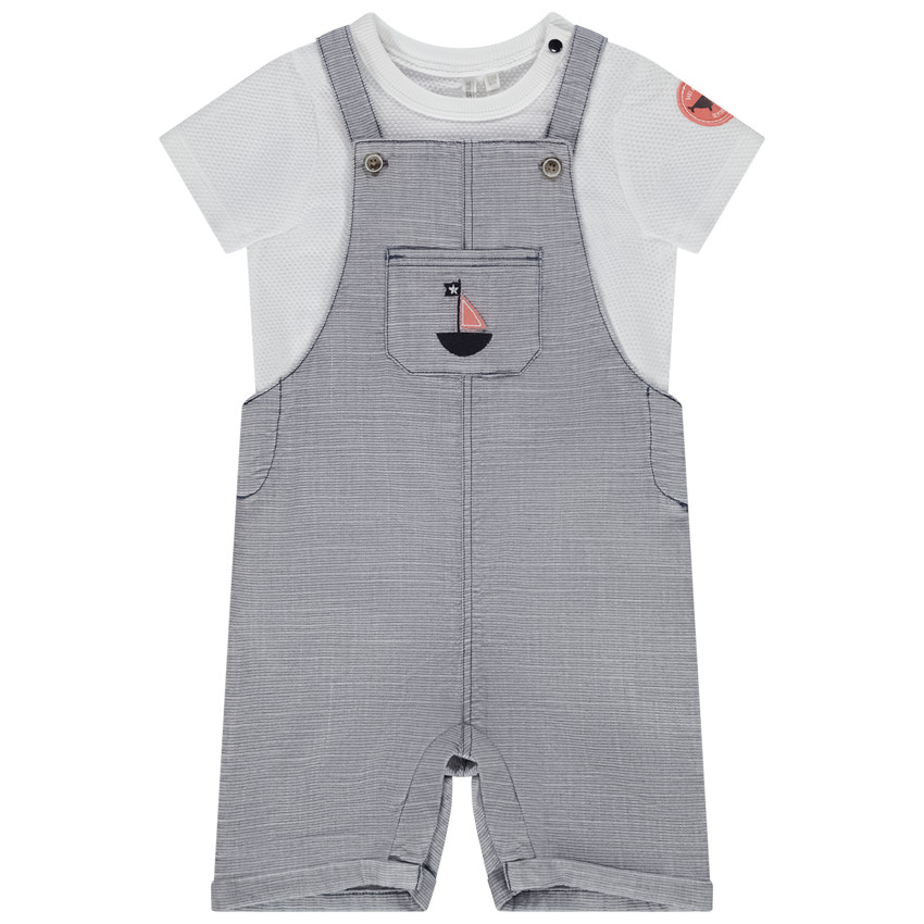 Tweedelig setje honingraat t-shirt voor baby jongen 