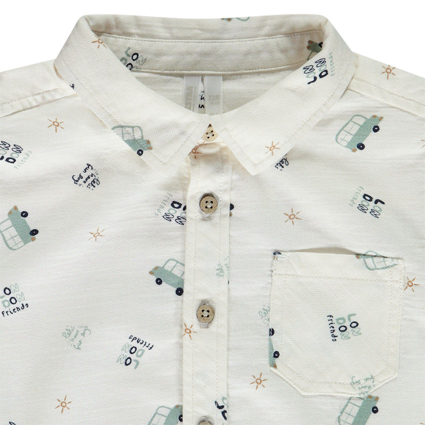 Hemd met korte mouwen bedrukt met london voor baby jongen 