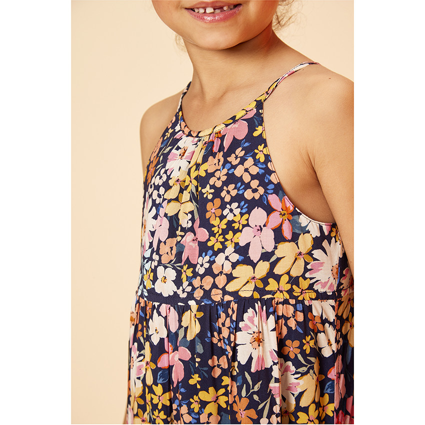 Lange jurk in voile met bloemenprint voor meisjes 