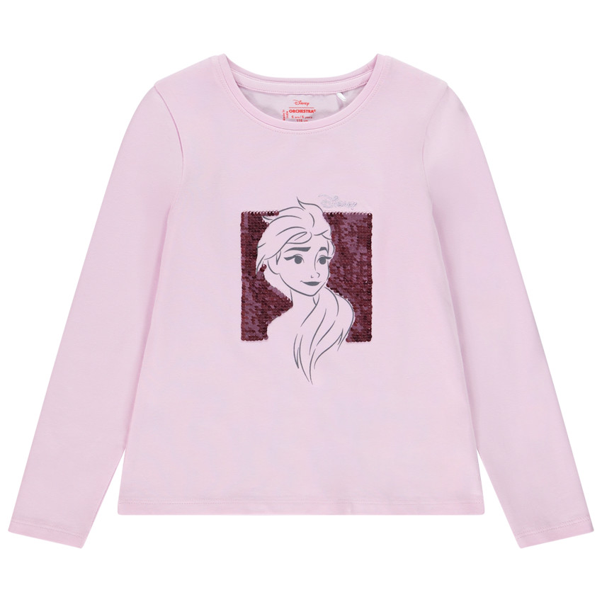 T-shirt manches longues Frozen Disney à sequins magiques pour fille 
