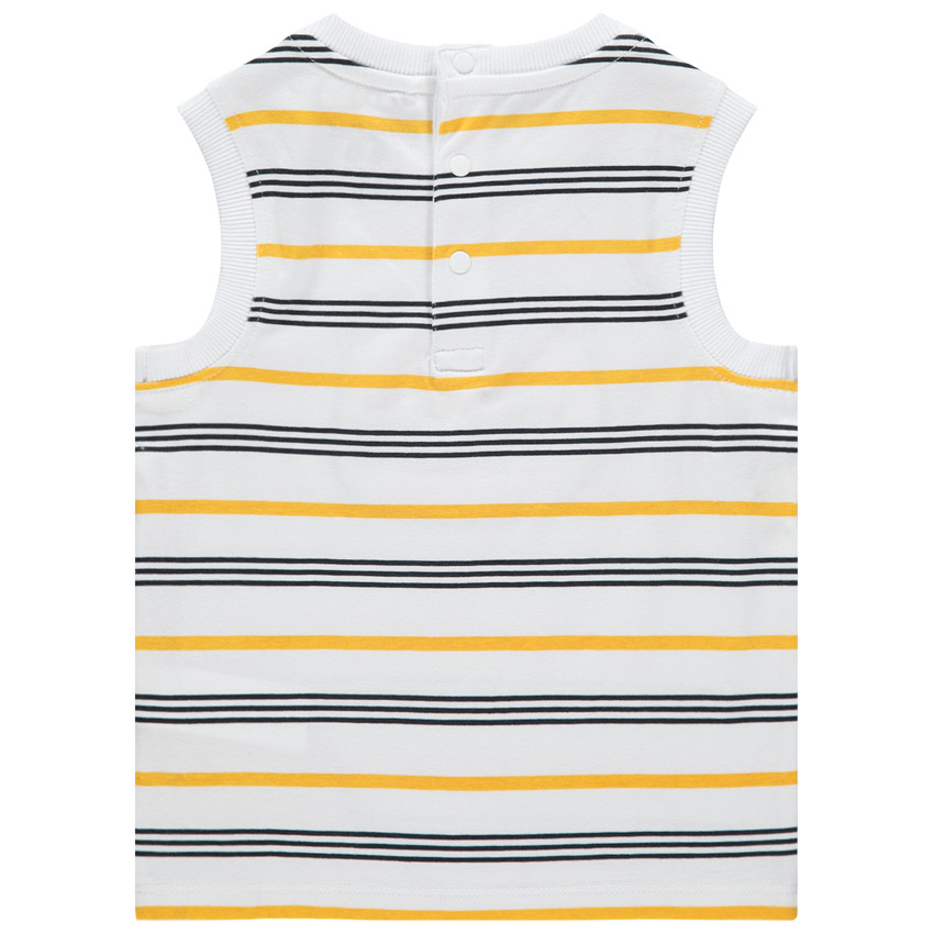 Gestreept T-shirt met geborduurde tijger 