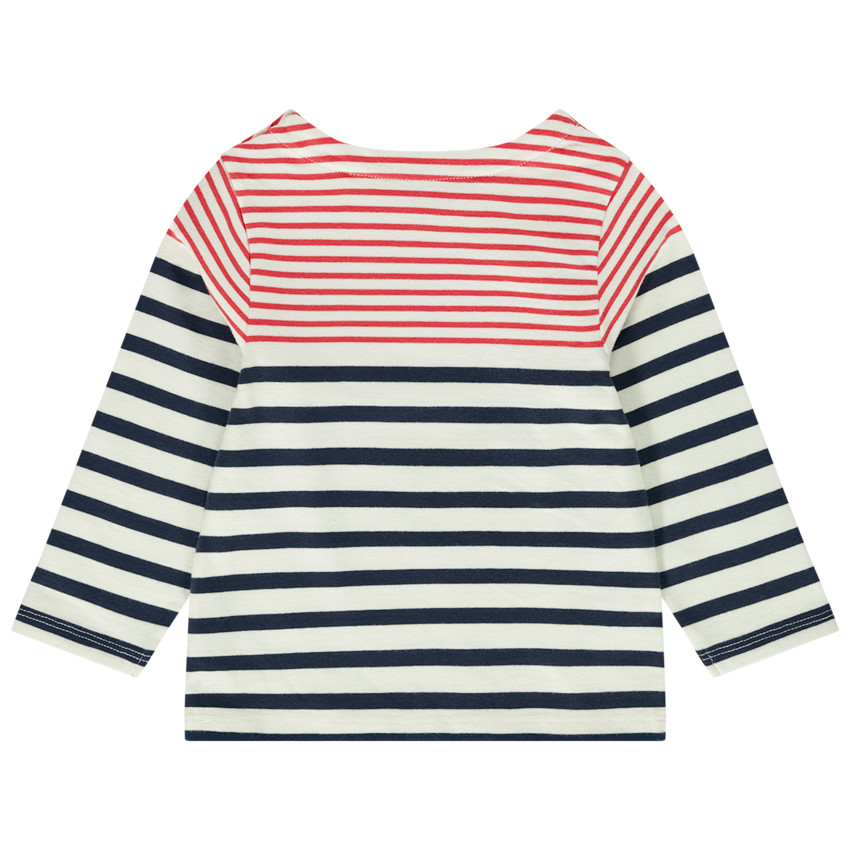 T-shirt manches longues esprit marinière pour bébé garçon 