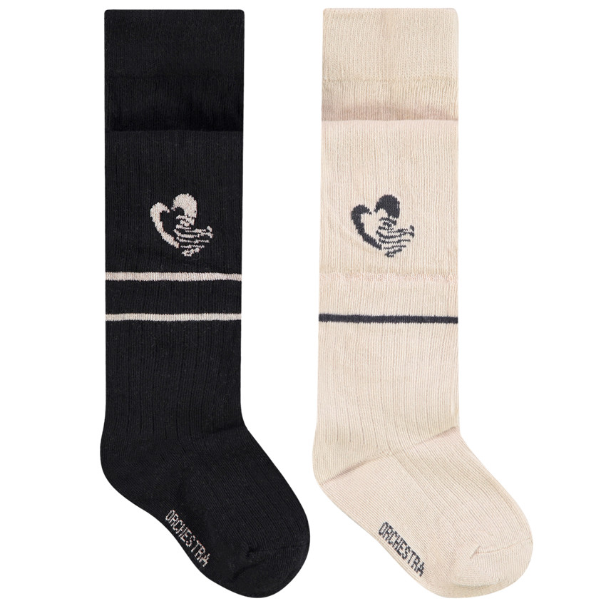 Lot de 2 paires de collants épais avec print fantaisie pour fille 