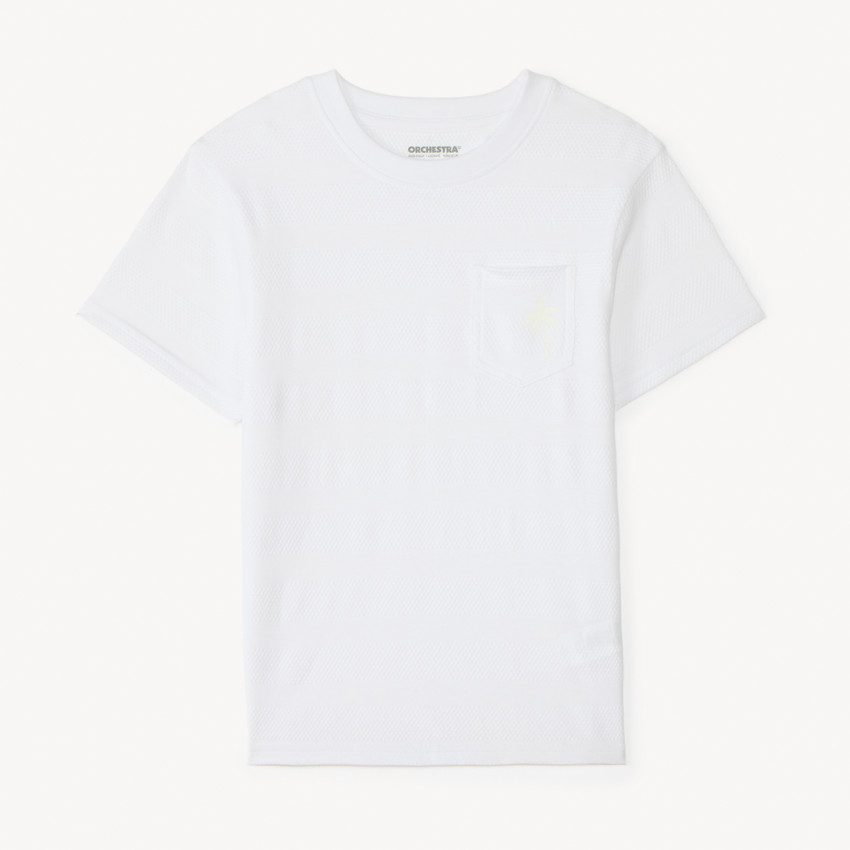 T-shirt en maille fantaisie printé palmier garçon 