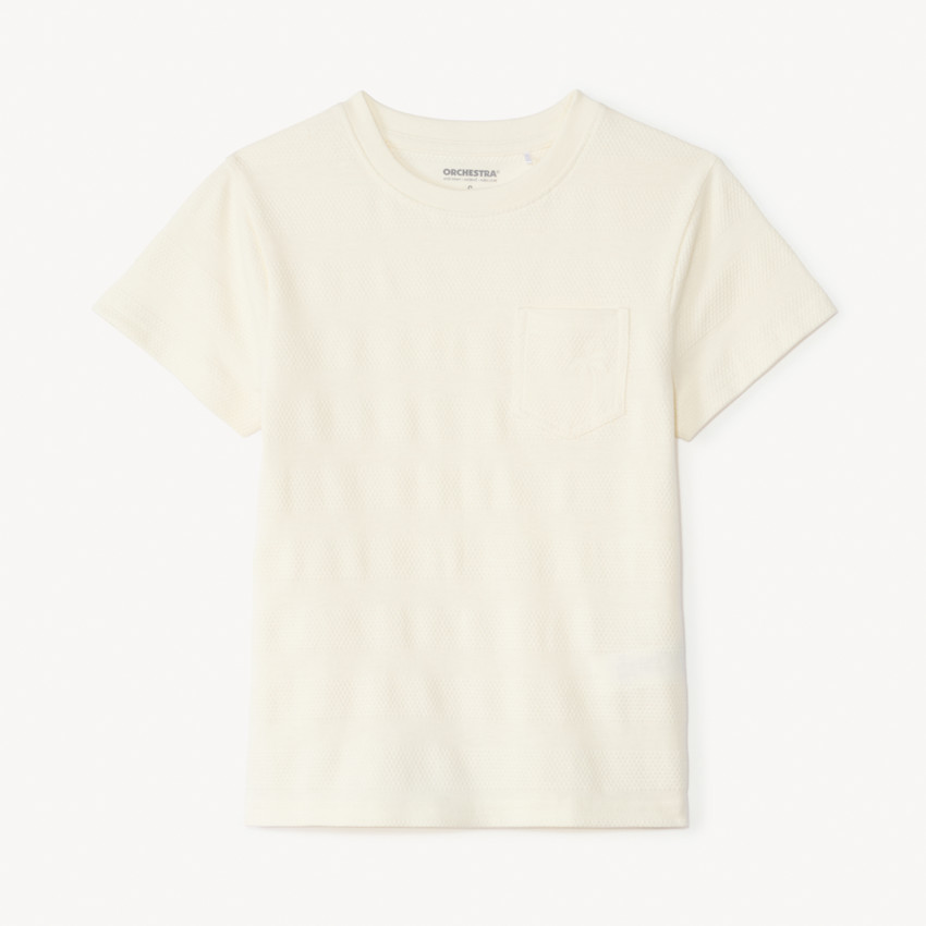 T-shirt manches courtes uni avec poche pour garçon  
