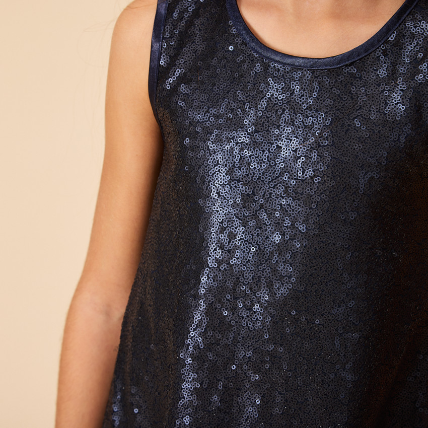 Mouwloze feestjurk met pailletten voor meisjes 