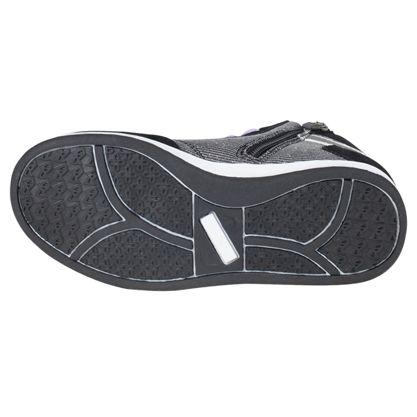 US Marshall Baskets montantes noires et argentées à lacets et zip du 28 au 35 