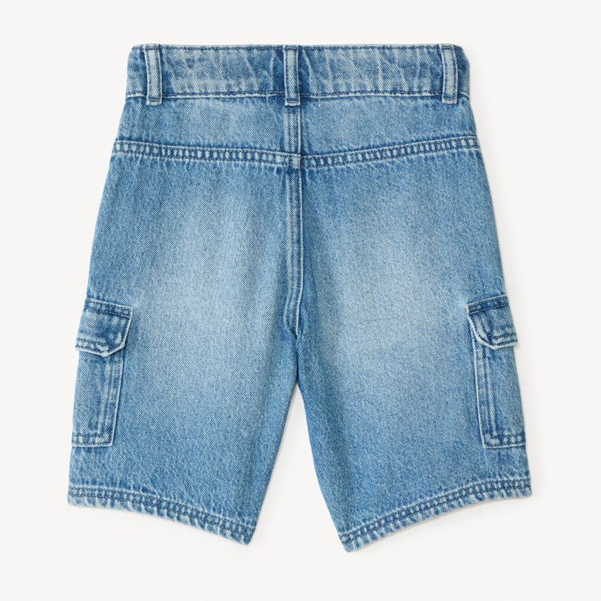 Bermuda style cargo en denim garçon 