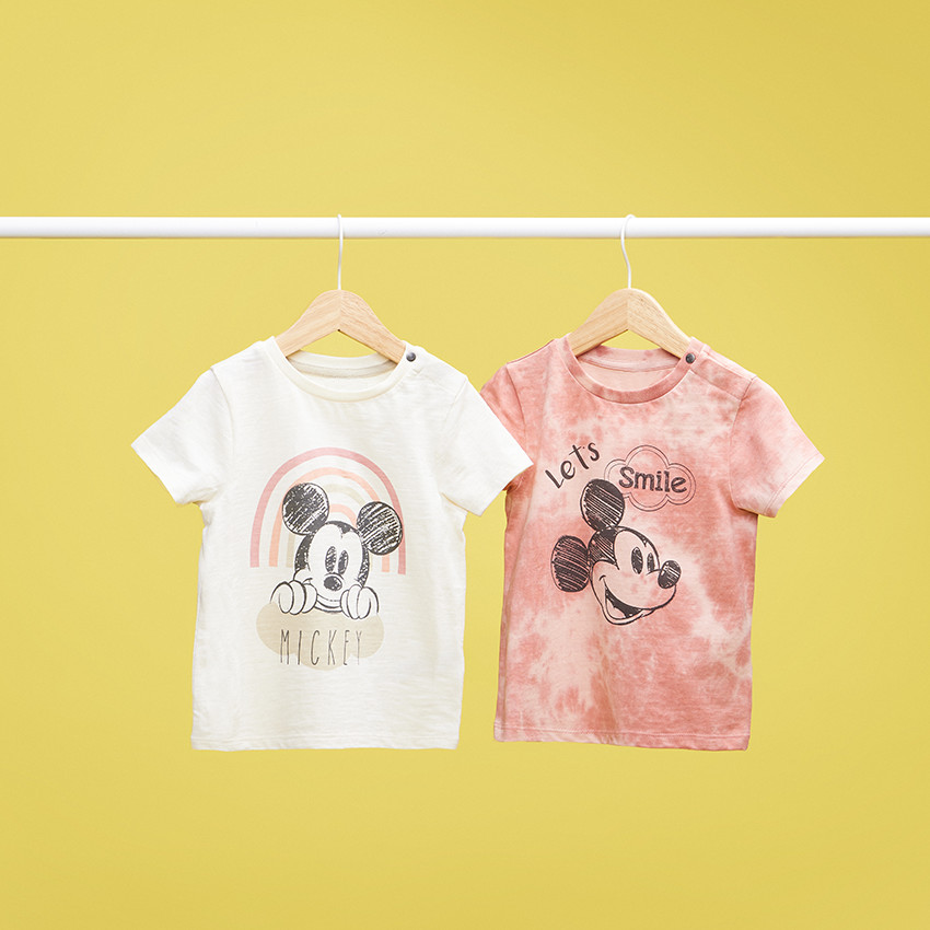 T-shirt manches courtes print Mickey Disney rainbow pour bébé garçon 