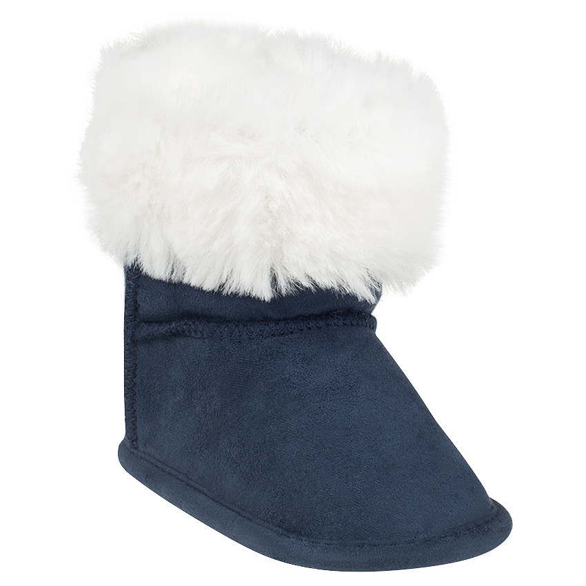 1/2 Bottes à scratch avec col en fausse fourrure  
