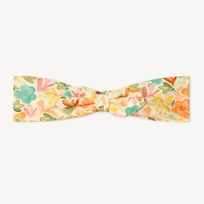 Bandeau met knoop-effect en bloemenprint voor babymeisjes 