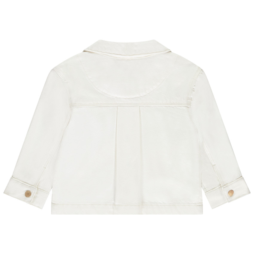 Veste en jean type worker à cœurs brodés pour bébé fille 