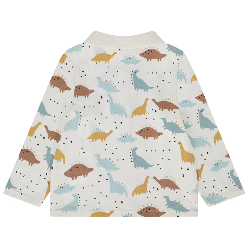 Polo met lange mouwen in jersey met dinosaurussenprint voor baby jongen 
