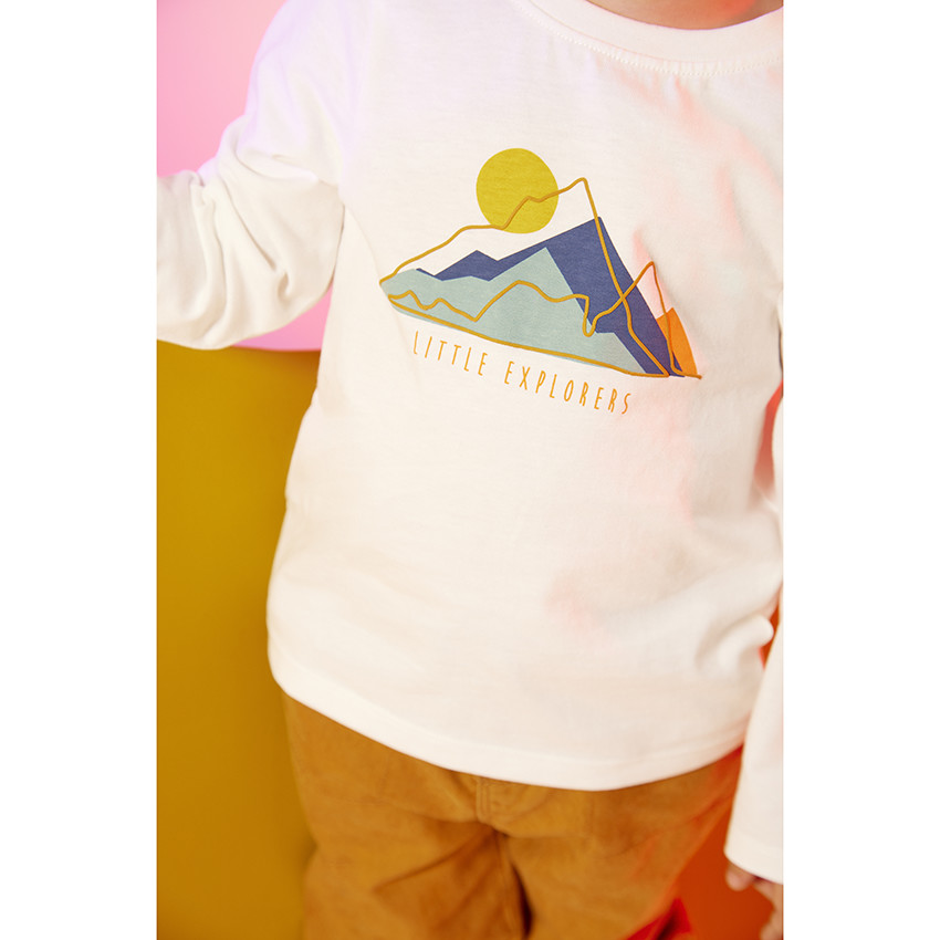T-shirt met lange pofmouwen print bergen voor baby jongen 