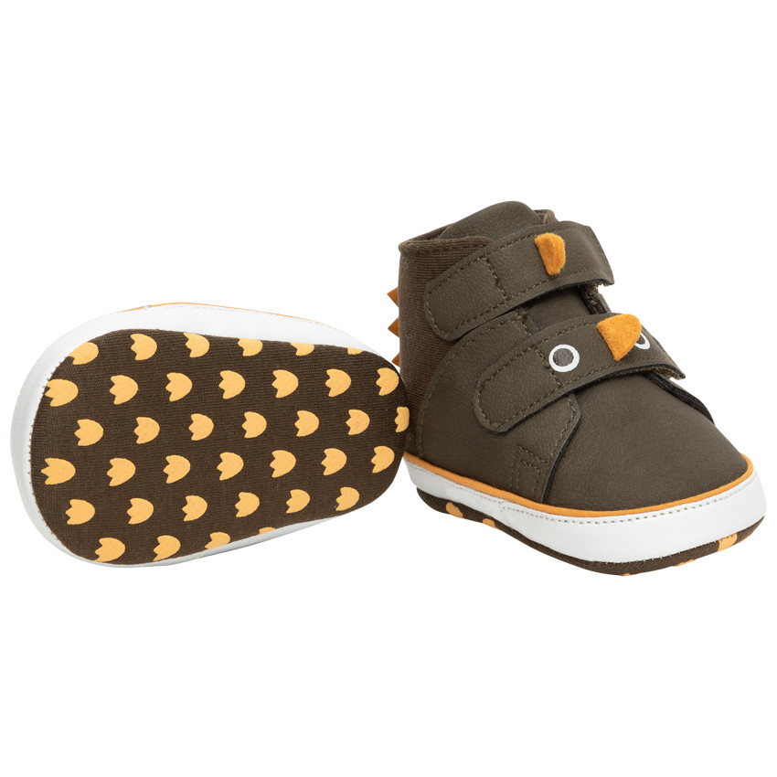 Baskets montantes en toile à scratchs détails dinosaure 