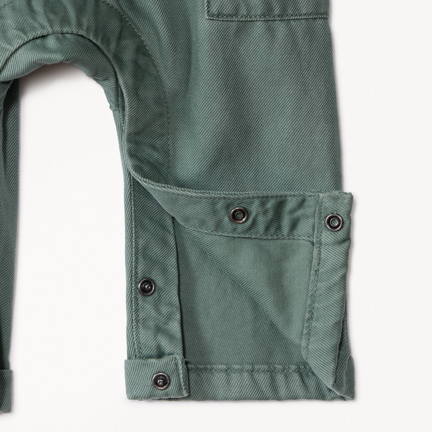 Ensemble long salopette + chemise imprimée pour bébé garçon 