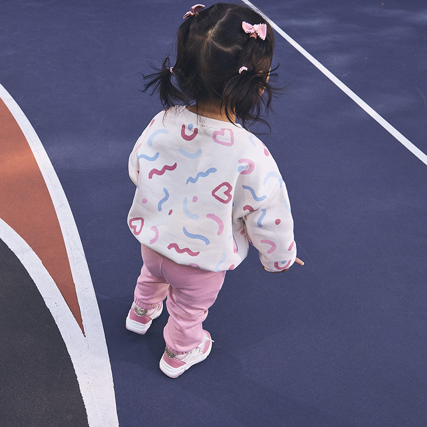 Oversize sweatshirt met arty print voor meisjes 