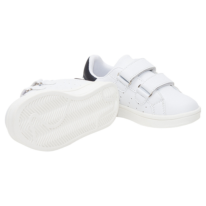 Baskets basses à scratch et empiècement contrasté noir 