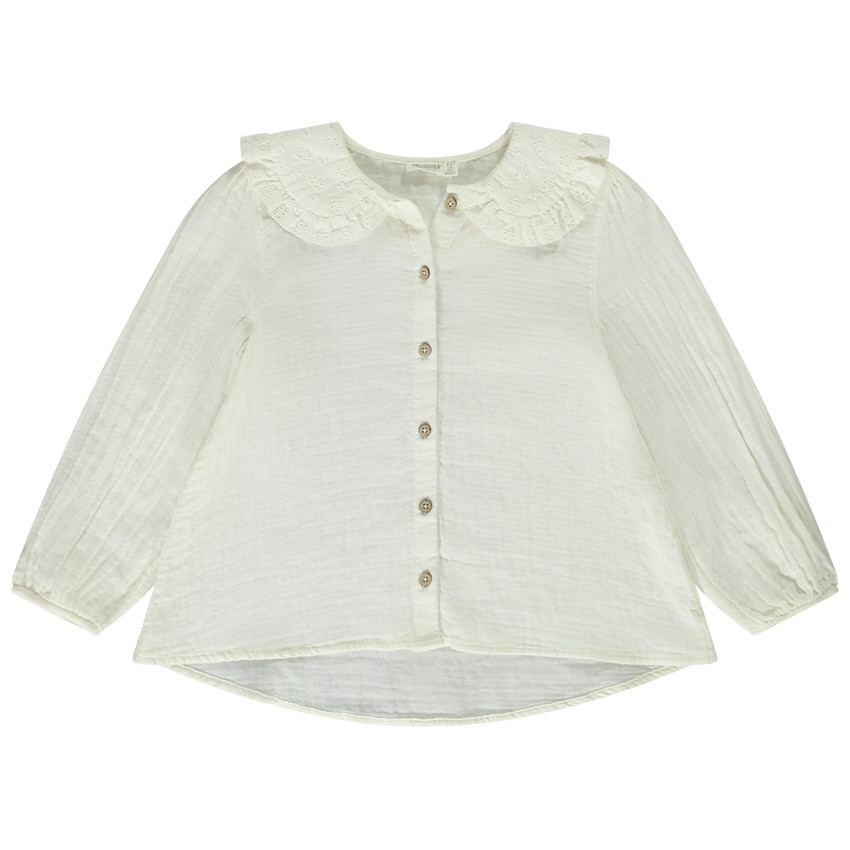 Chemise manches longues en gaze de coton pour fille 