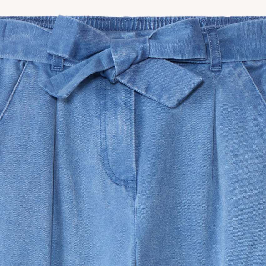 Meisjes cargo twill broek met riem 