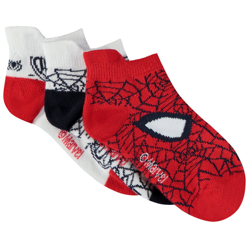 Lot de 3 paires de chaussettes courtes Spider-Man Marvel pour garçon 