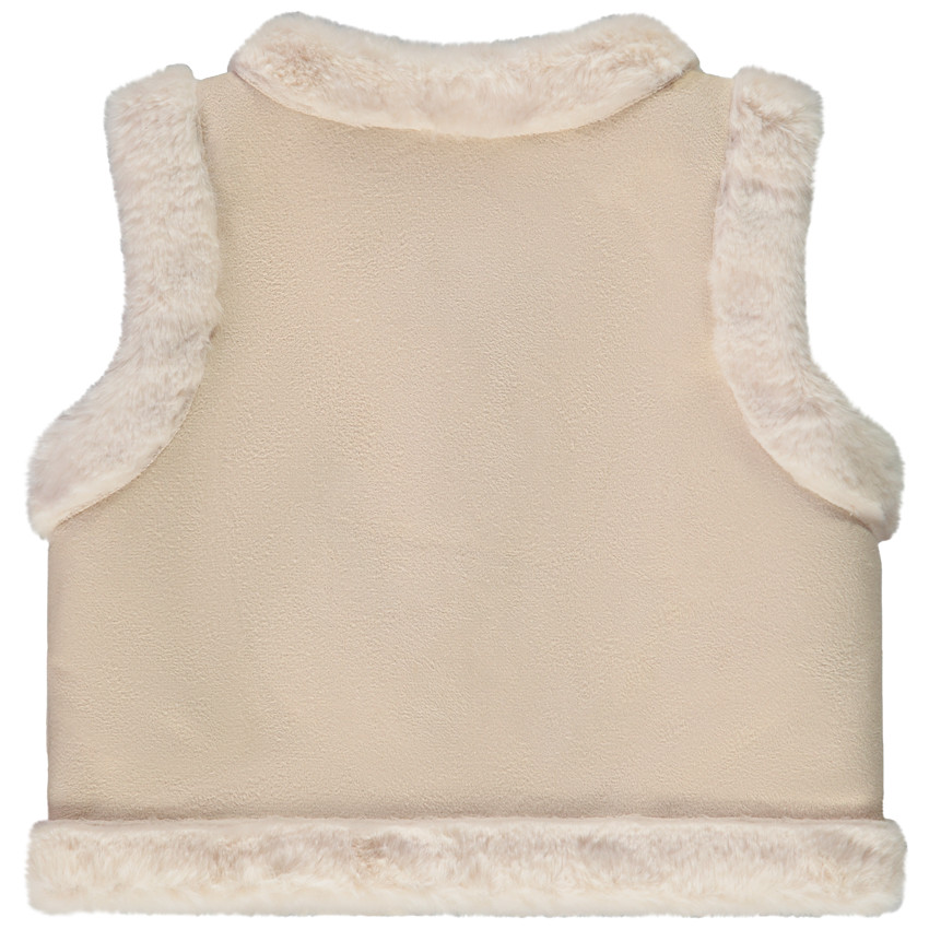 Gilet sans manches effet daim en fausse fourrure pour bébé fille 