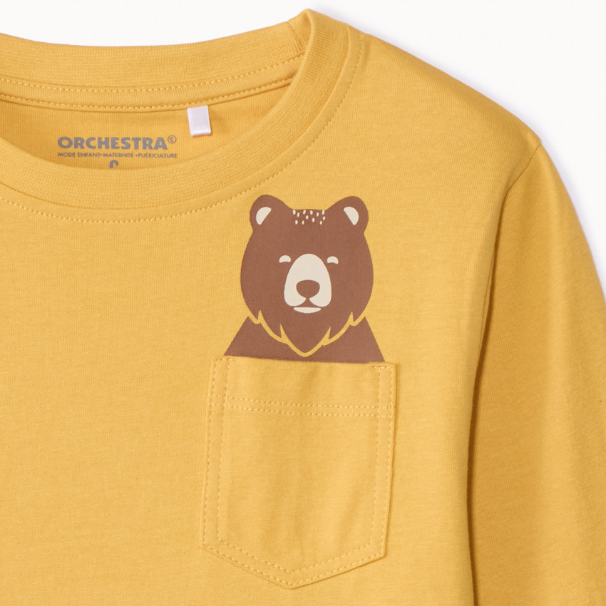 T-shirt manches longues à print ludique animal pour garçon 