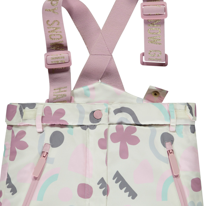 Pantalon de ski imprimé arty avec bretelles pour fille 