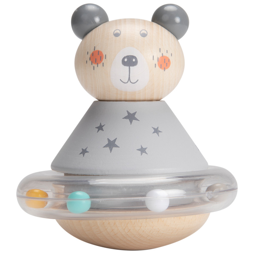 Rammelaar met wieletjes - Grijze beer 