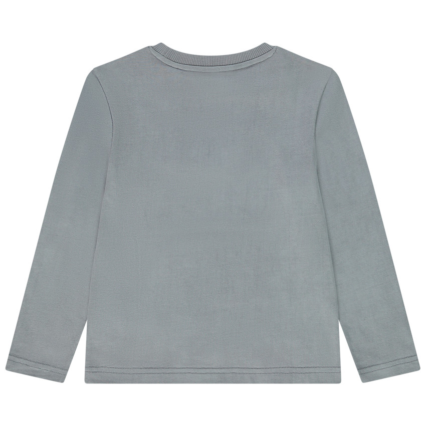 Langarm T-shirt in jersey met print en borduursel voor jongens 